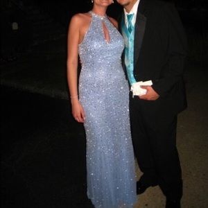 Robin Elliot, Ltd. baby blue beaded gown.
